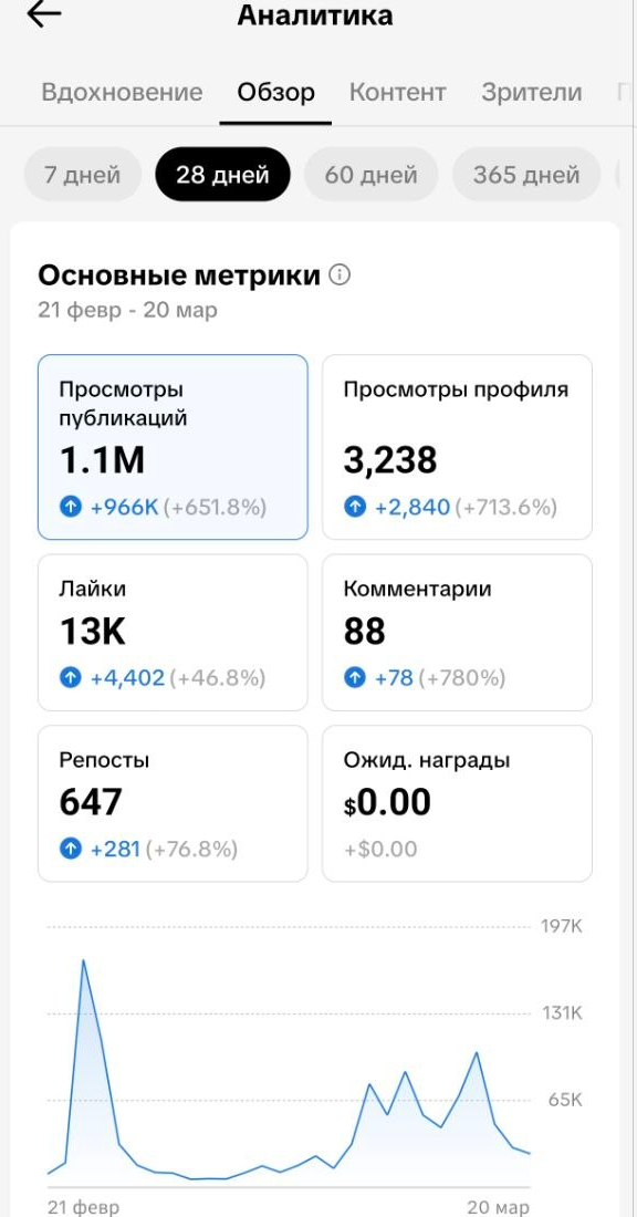 MUBR — TikTok 28 дней